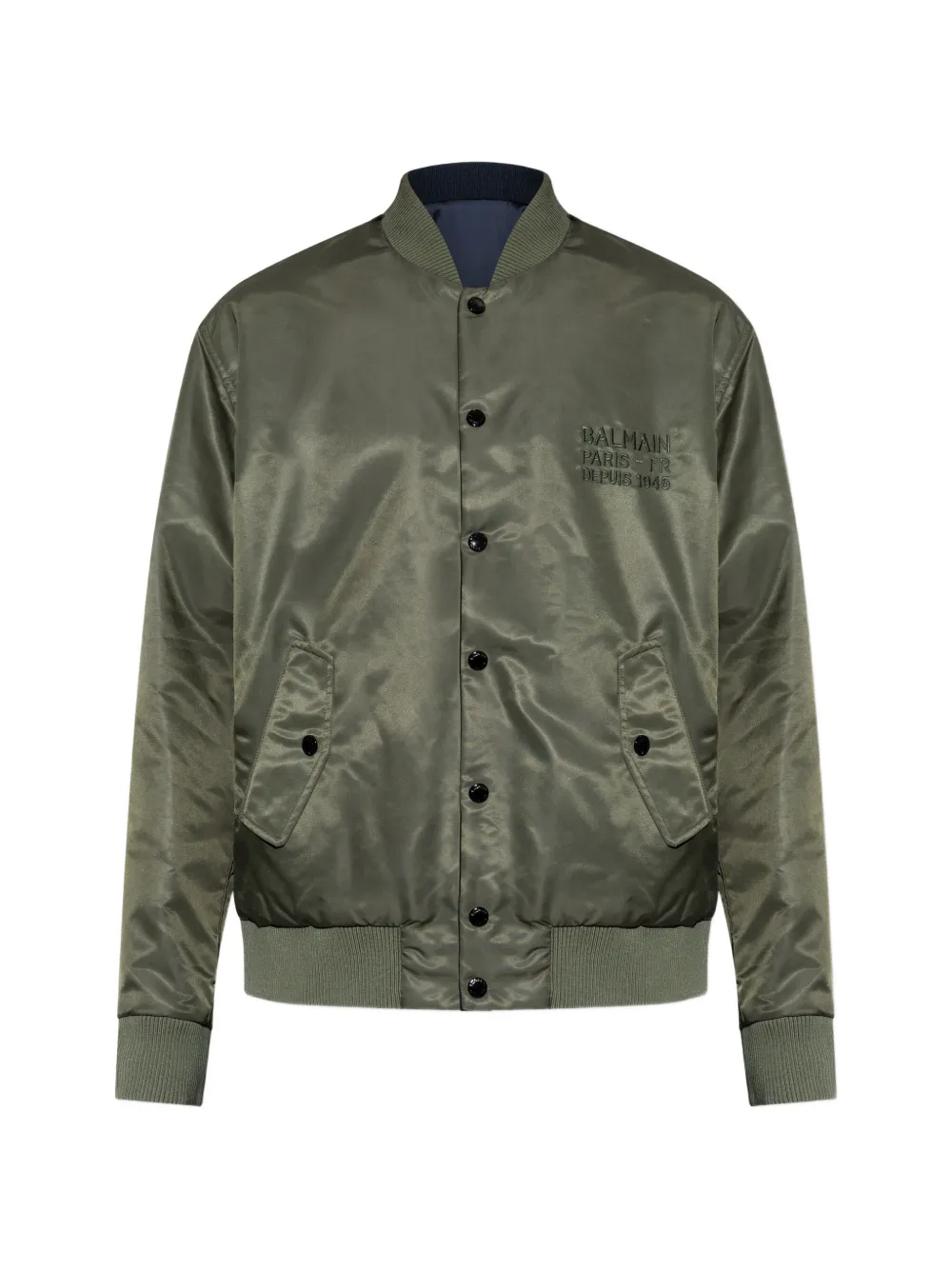 Balmain logo-embroidered reversible jacket - Verde