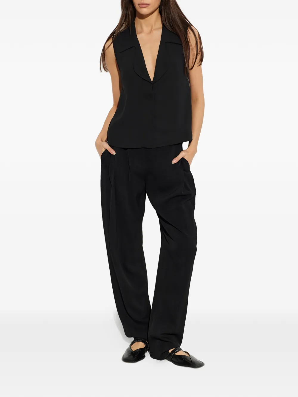 Emporio Armani Straight plooibroek Zwart