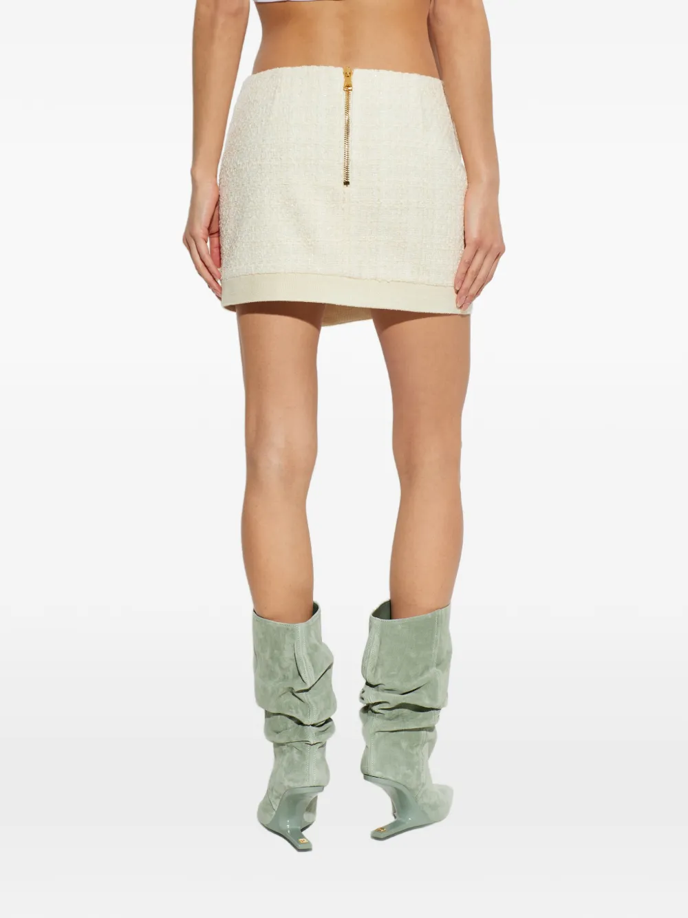 Balmain Tweed mini-rok Beige