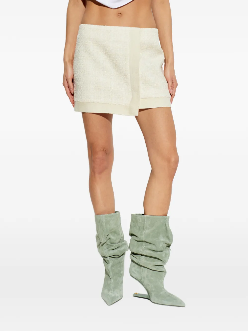 Balmain Tweed mini-rok Beige