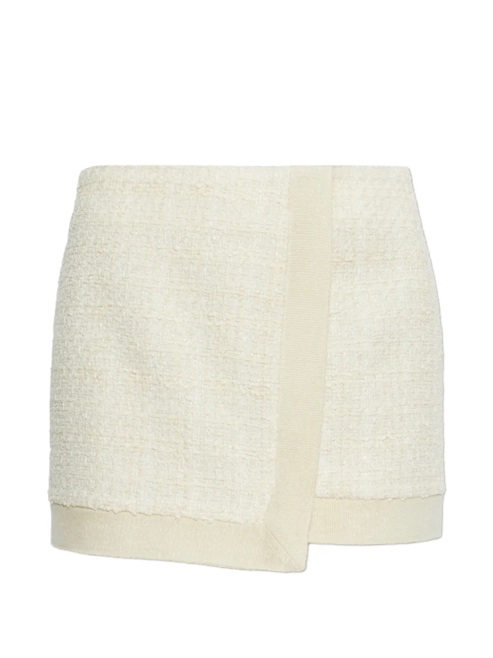 Balmain tweed wrap mini skirt - Nude