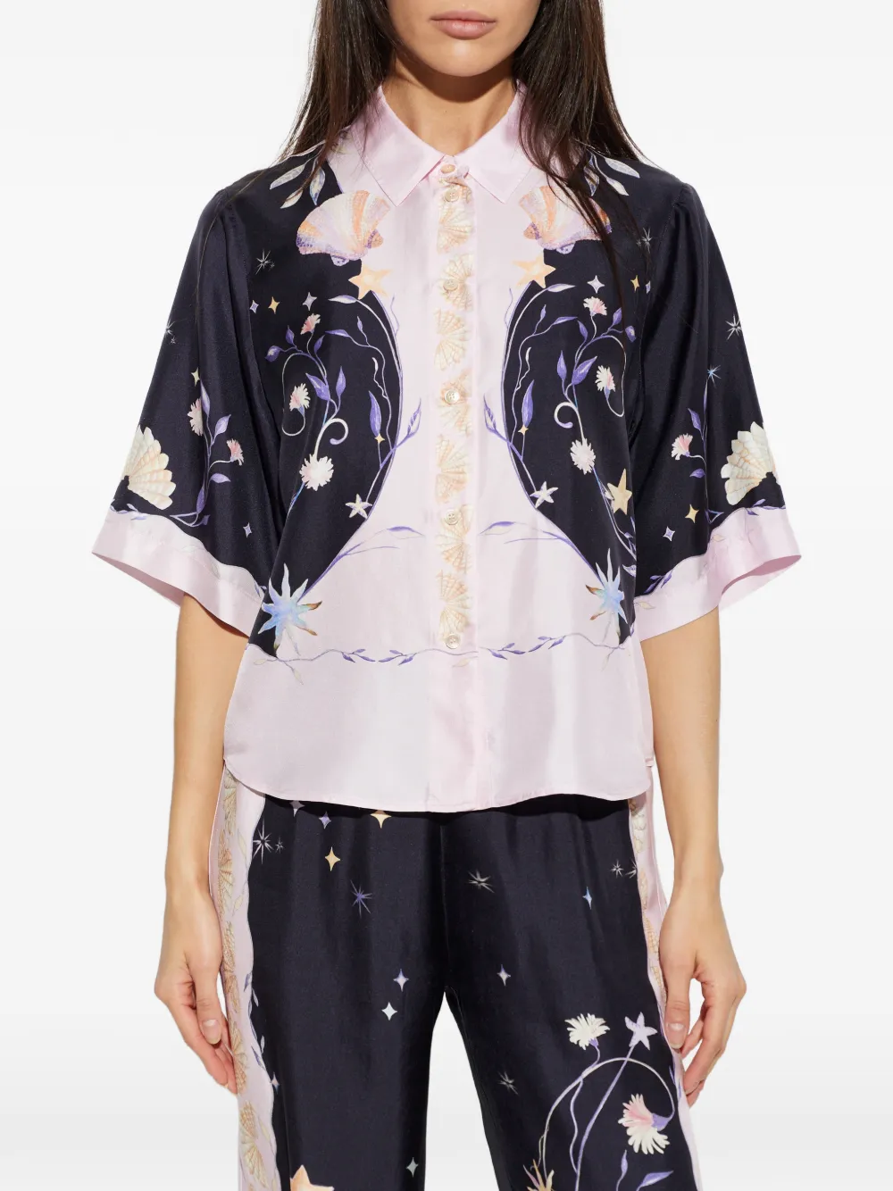  Forte Forte Camisa Con Conchas Estampadas - Azul 