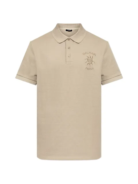 Balmain sun-embroidered piqué polo shirt
