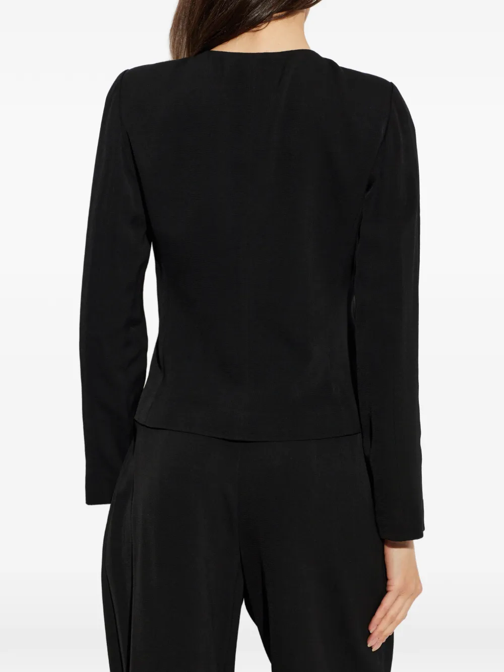 Emporio Armani Jack met ruches en ronde hals Zwart