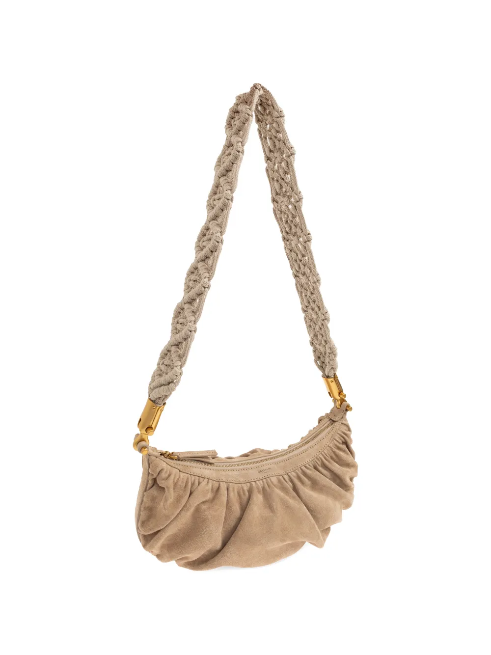 Balmain Ebane schoudertas met gevlochten band Beige