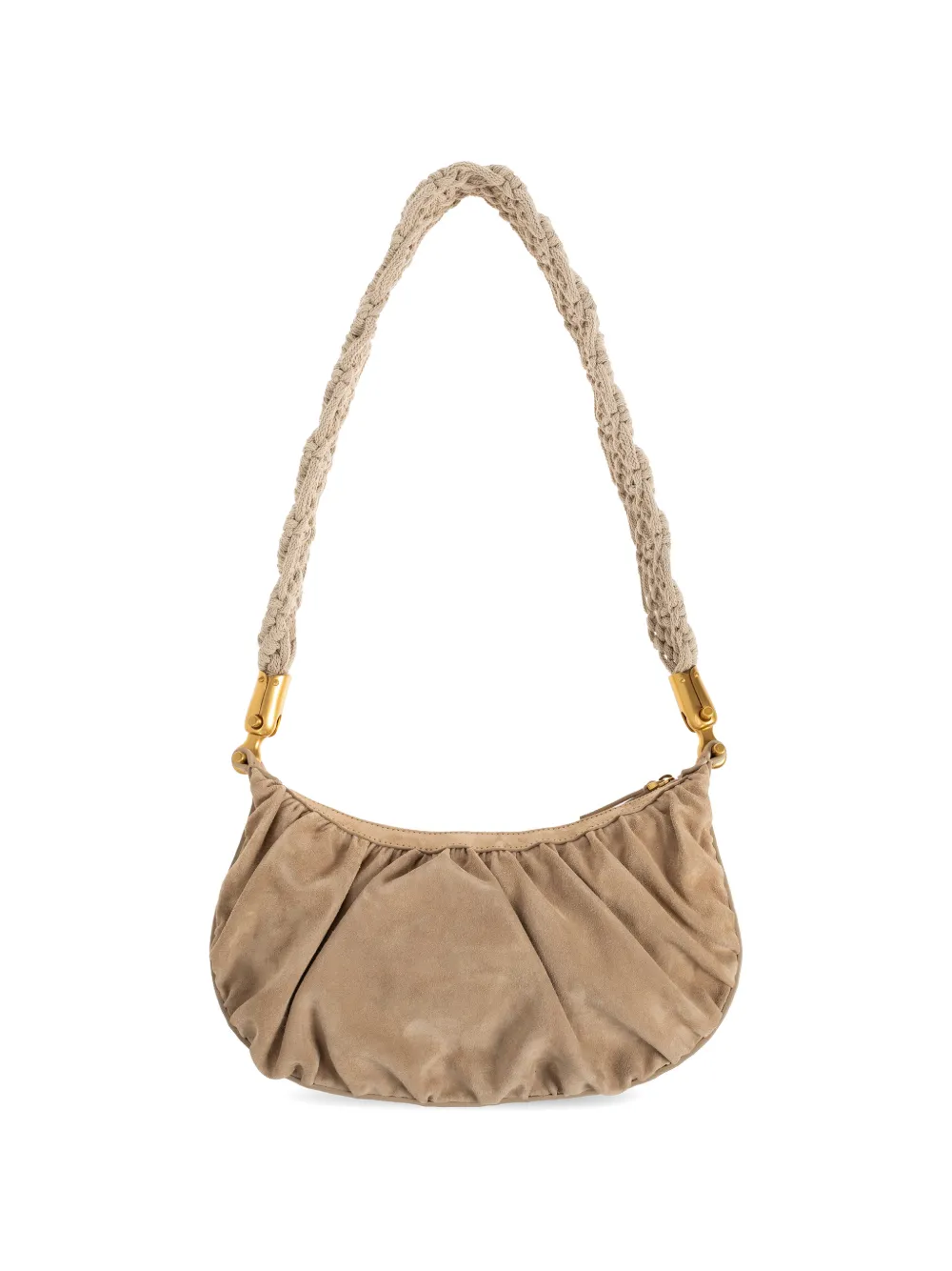 Balmain Ebane schoudertas met gevlochten band Beige