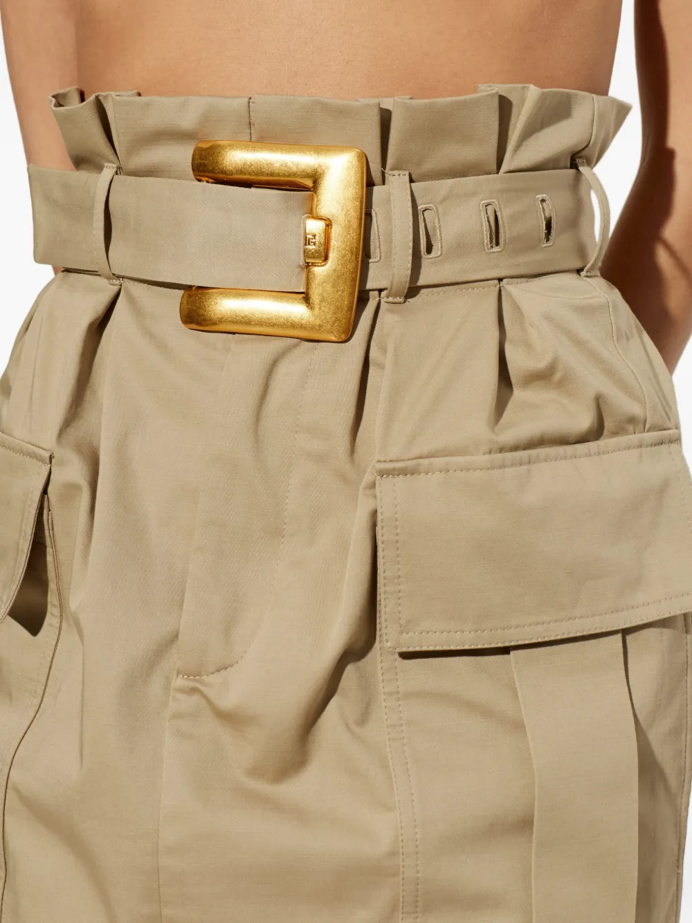 Balmain Cargo mini-rok met ceintuur Beige