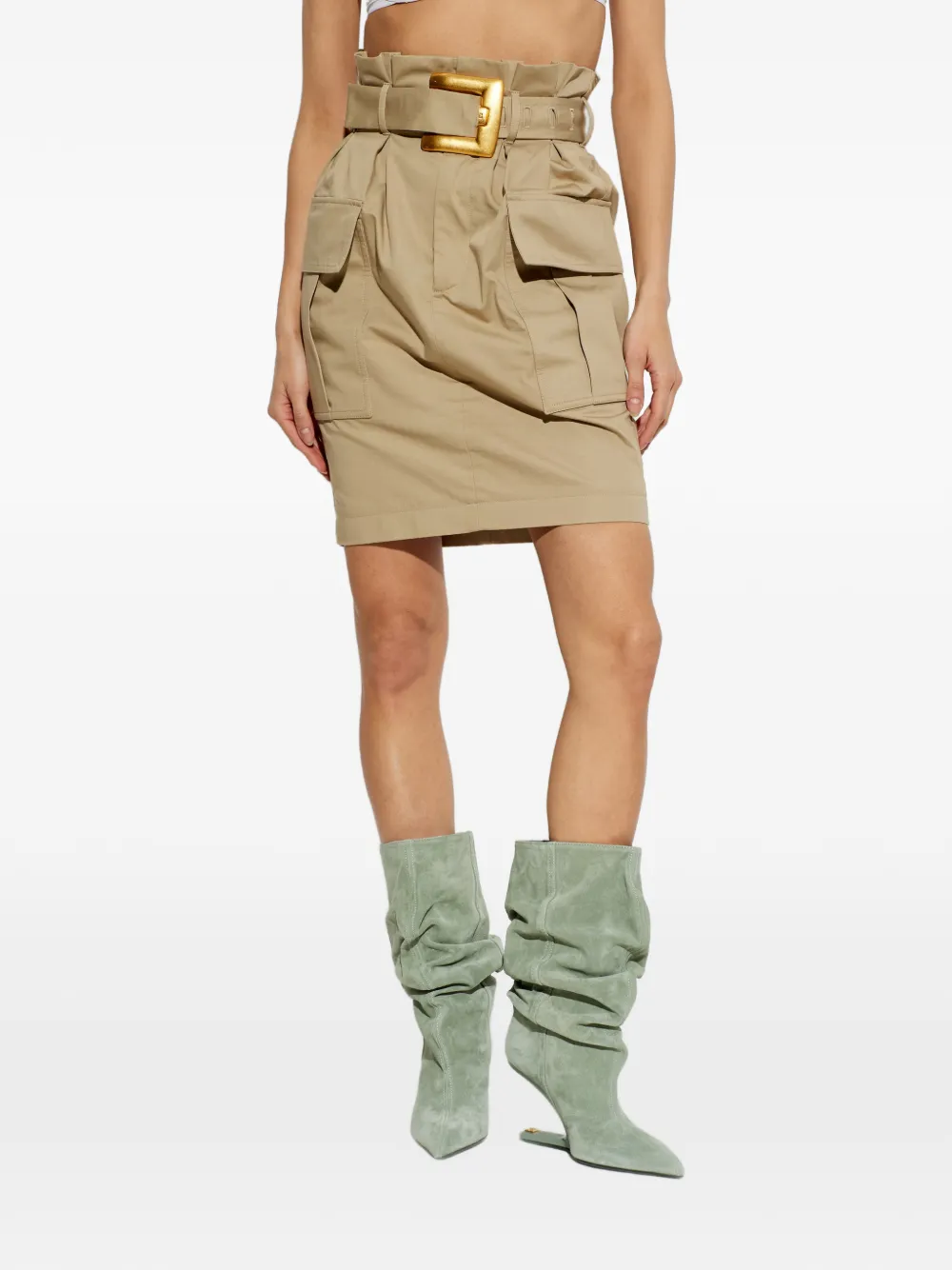 Balmain Cargo mini-rok met ceintuur Beige