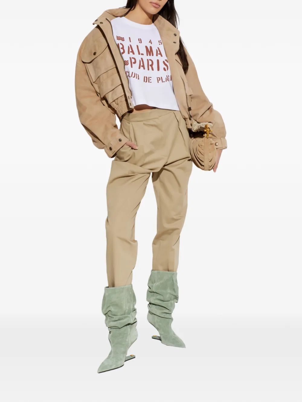 Balmain Cropped broek Beige