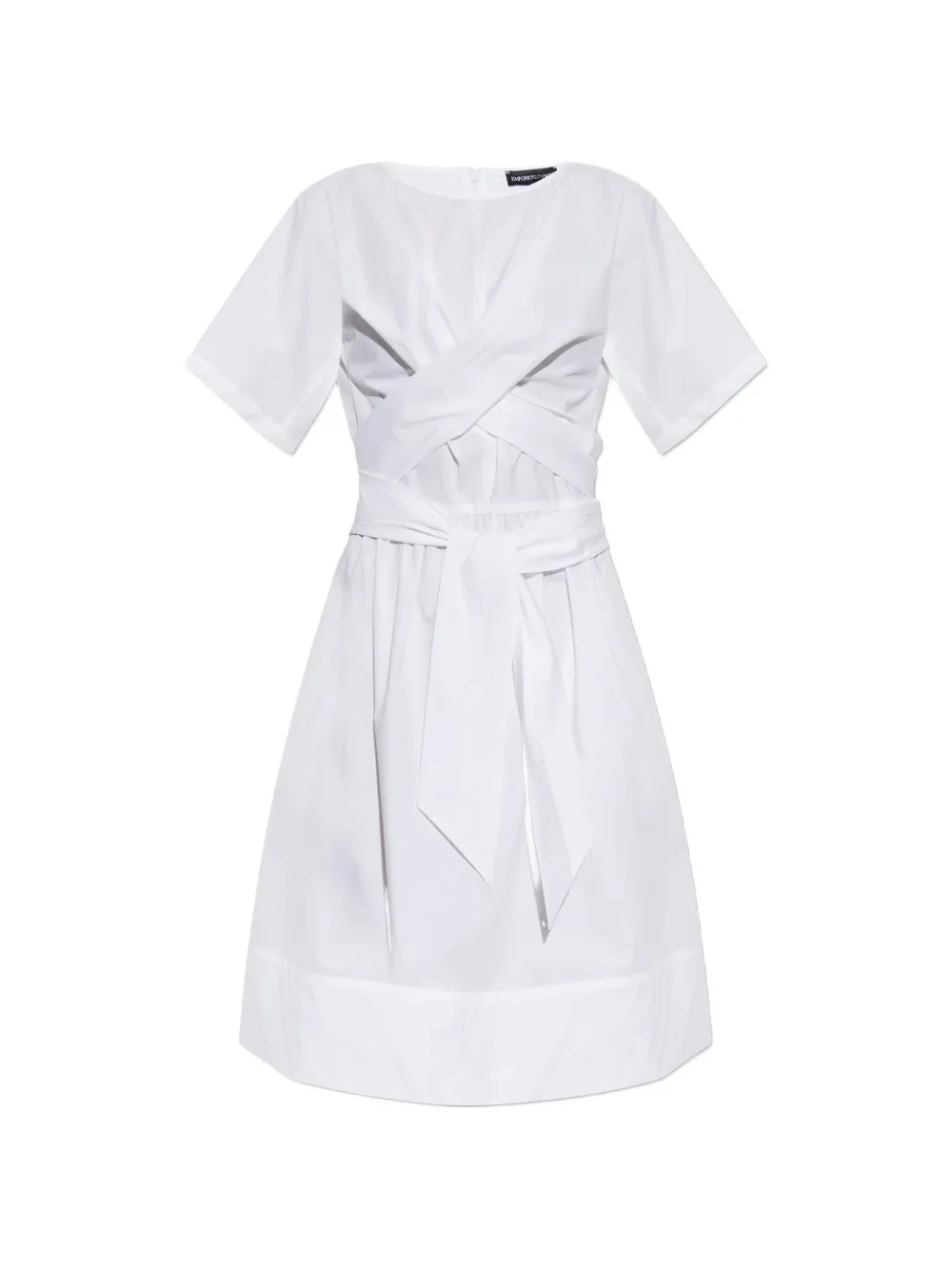 Emporio Armani crossover-waist tie-fastening dress - Weiß