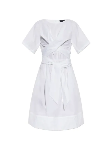 Emporio Armani crossover-waist tie-fastening dress