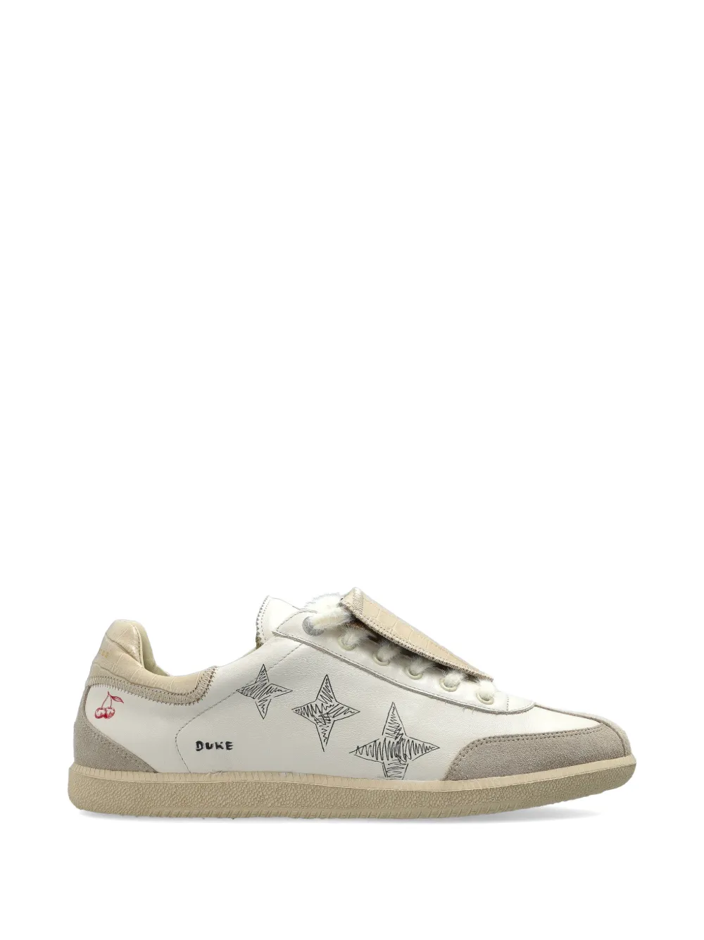 DUKE & DEXTER Plus Duke star-print crocodile-effect sneakers - Toni neutri