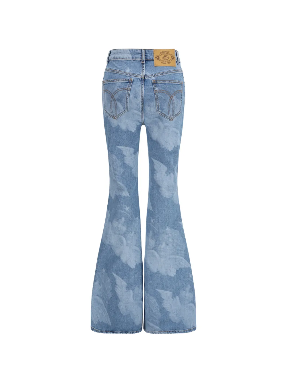  Fiorucci Vaqueros Acampanados Con Motivo Angels - Azul 