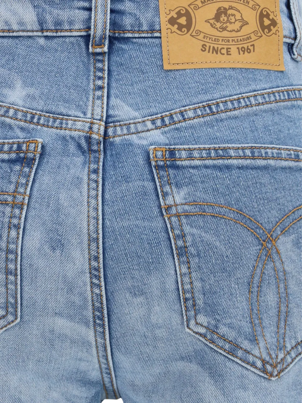  Fiorucci Vaqueros Acampanados Con Motivo Angels - Azul 
