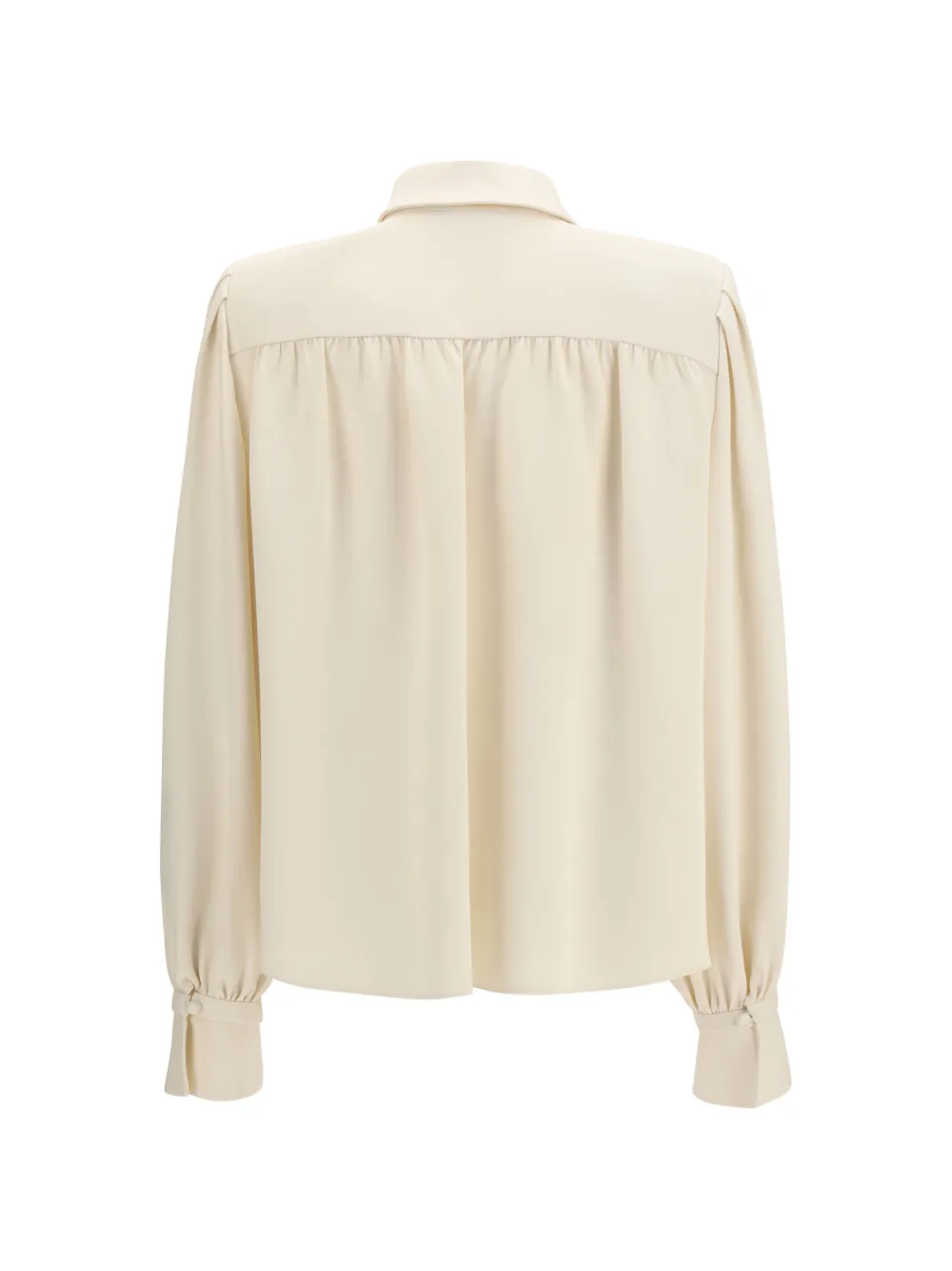 Valentino Garavani Cady gesmockte blouse met kanten afwerking Beige