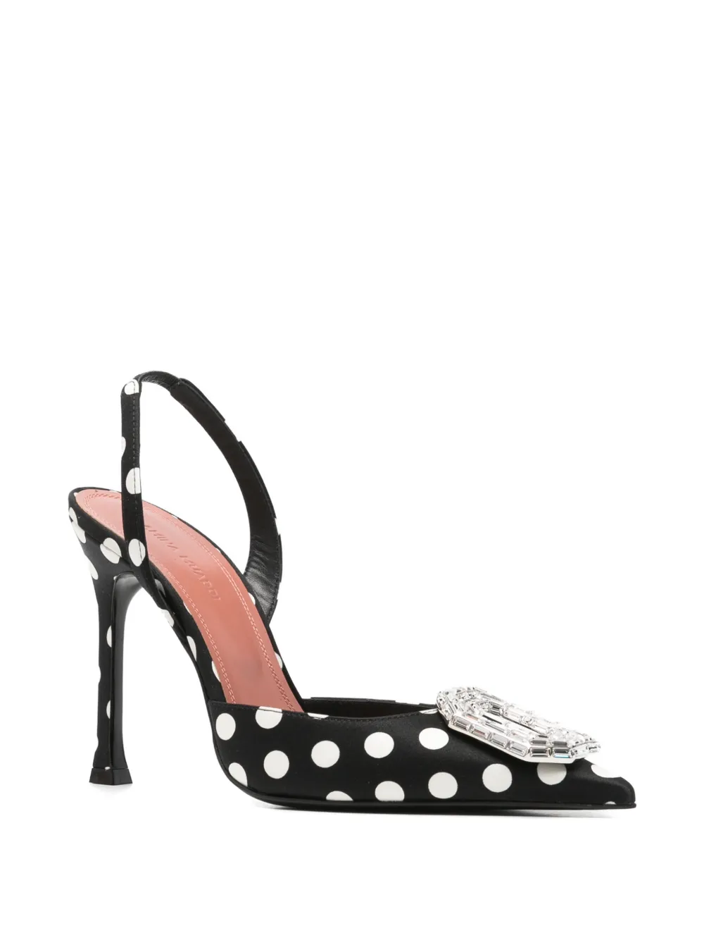 Amina Muaddi Camellia polka-dot-pattern pumps Zwart