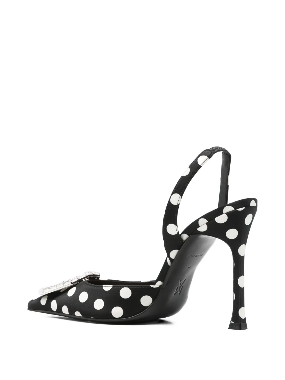 Amina Muaddi Camellia polka-dot-pattern pumps Zwart