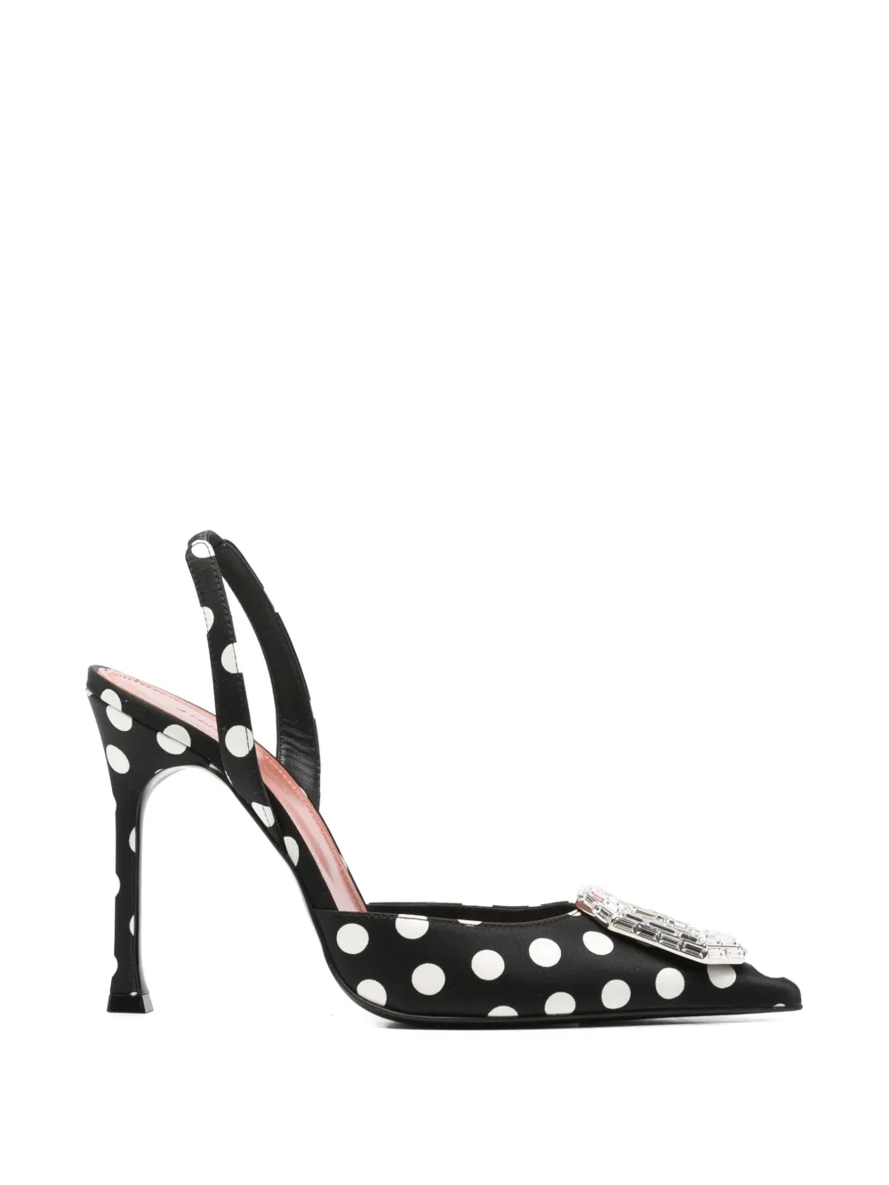 Amina Muaddi Camellia polka-dot-pattern pumps - Schwarz