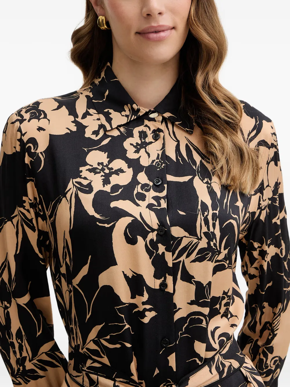 SIMONA CORSELLINI Midi-jurk met ceintuur Beige