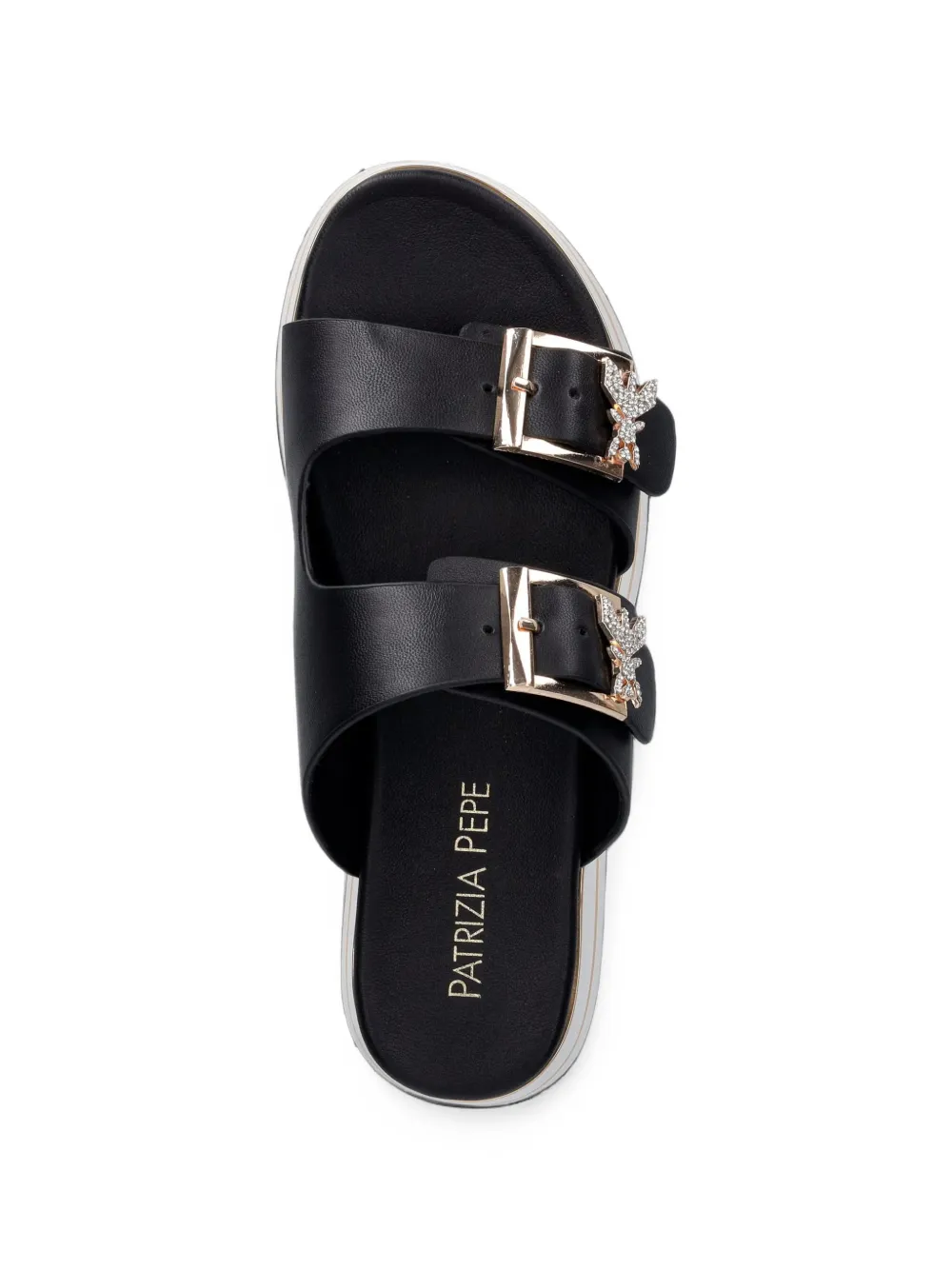 Patrizia Pepe girl buckle-fastening platform sandals Zwart