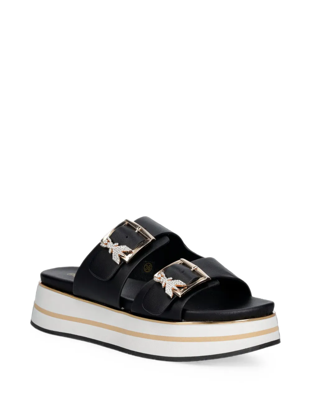 Patrizia Pepe buckle-fastening platform sandals Zwart