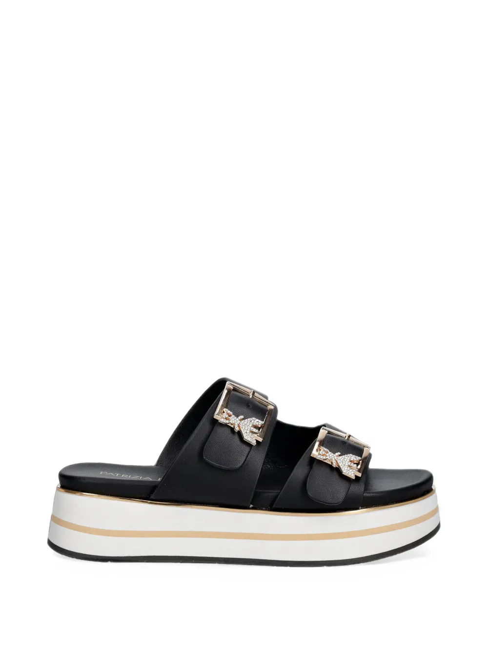 Patrizia Pepe girl buckle-fastening platform sandals Zwart