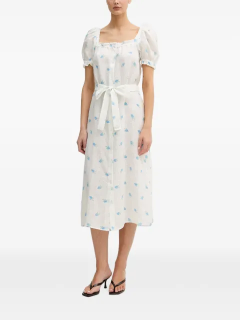 Sleeper Brigitte floral-print belted midi dress