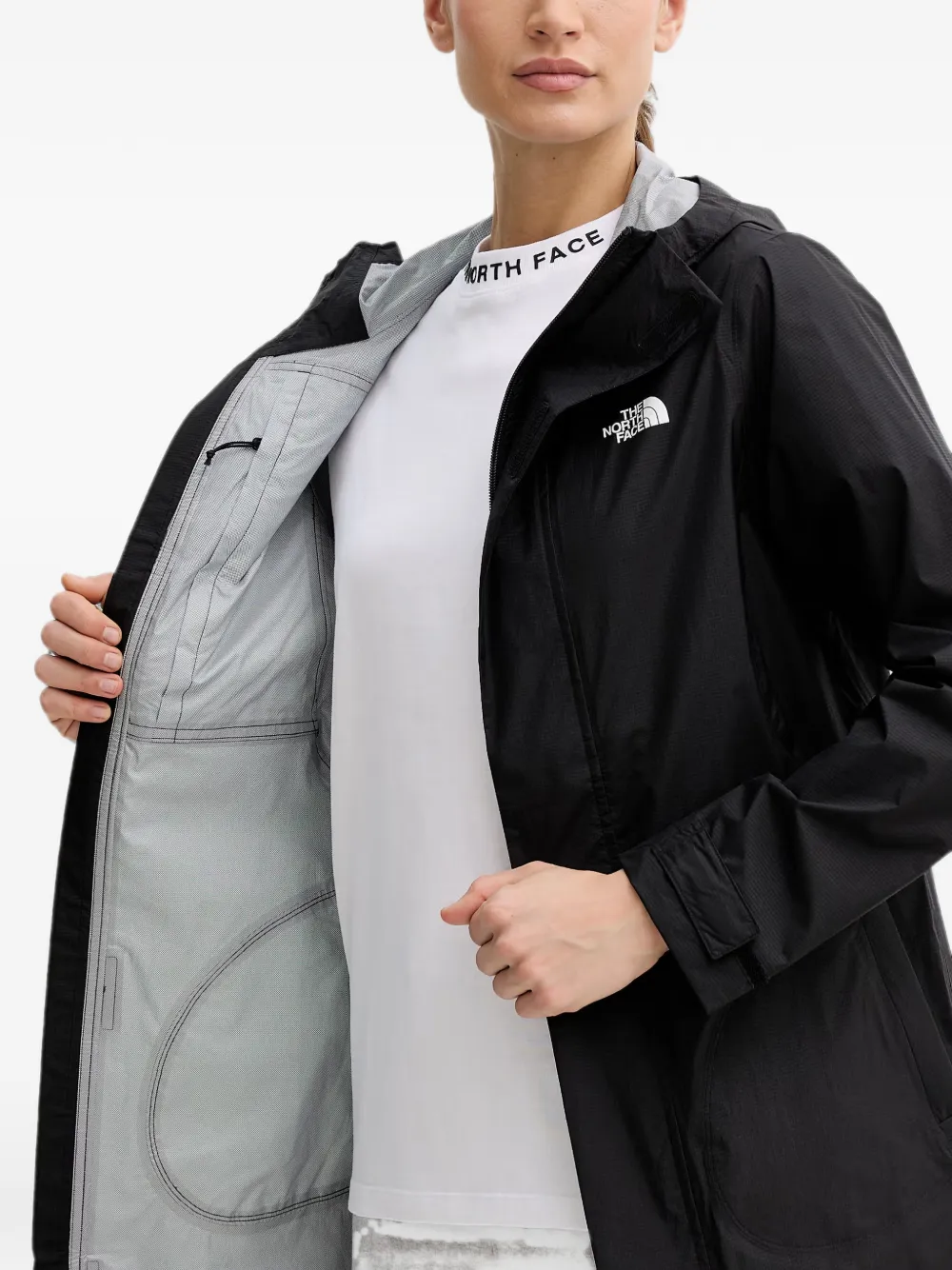 The North Face Ripstop opvouwbare parka met capuchon Zwart