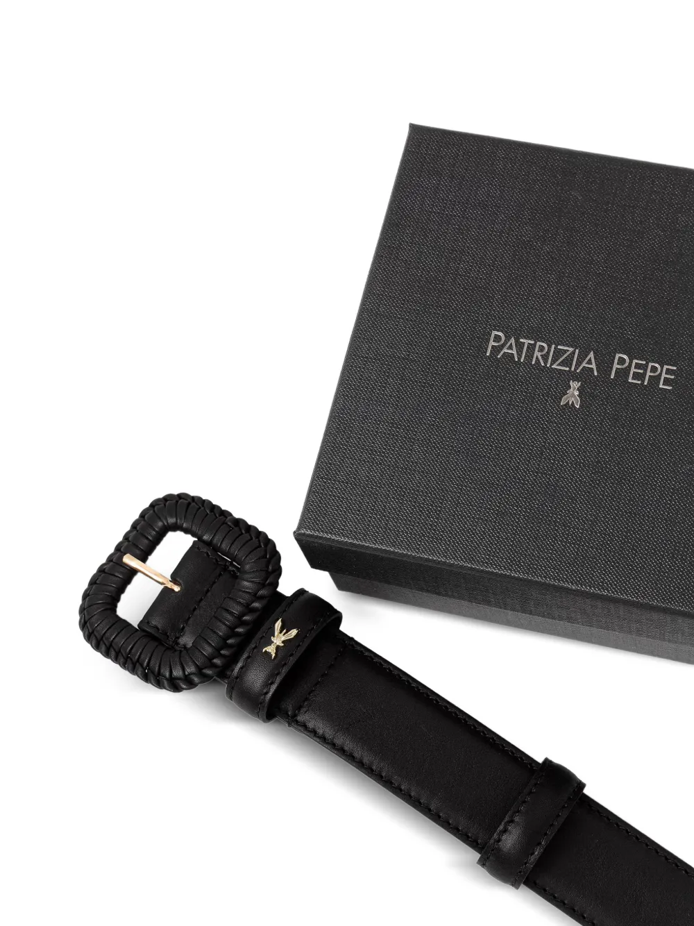 Patrizia Pepe Gevlochten riem Zwart