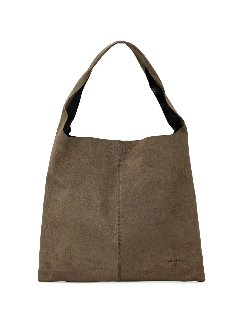 Patrizia Pepe suede logo-embossed tote bag - Brown