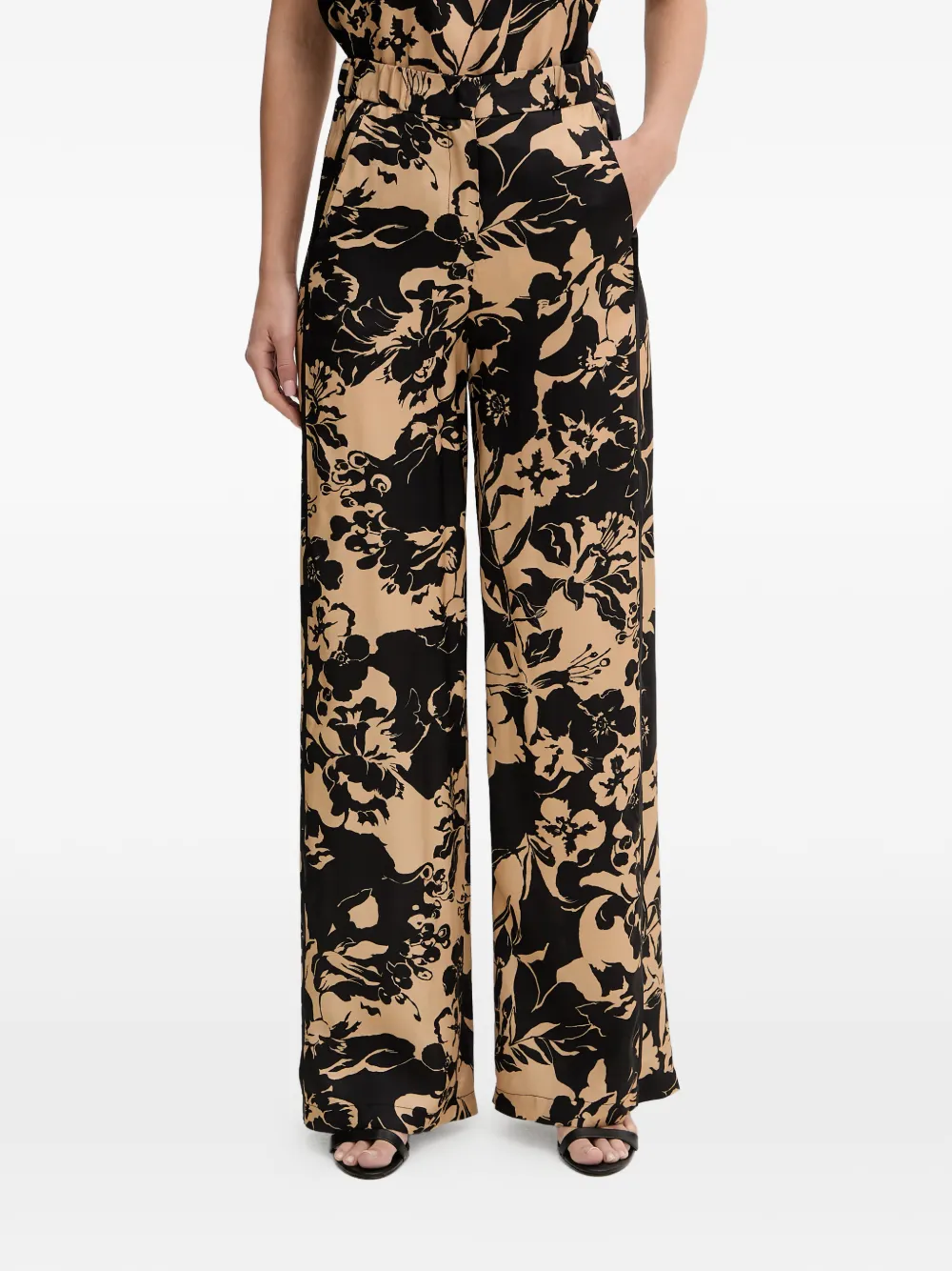 SIMONA CORSELLINI floral-print palazzo pants