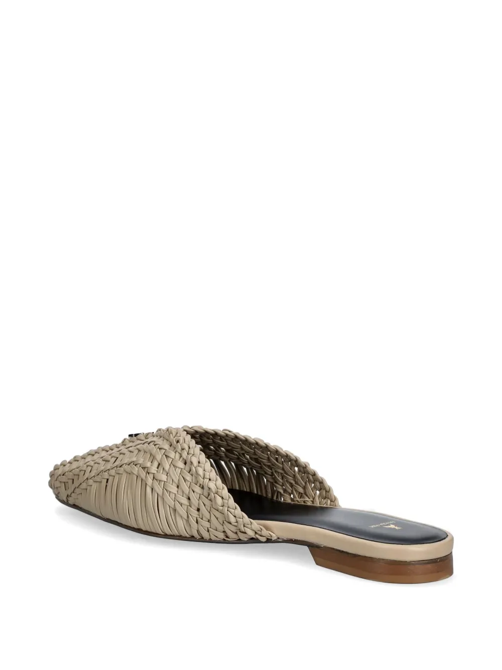 Patrizia Pepe woven fly-plaque slides Beige