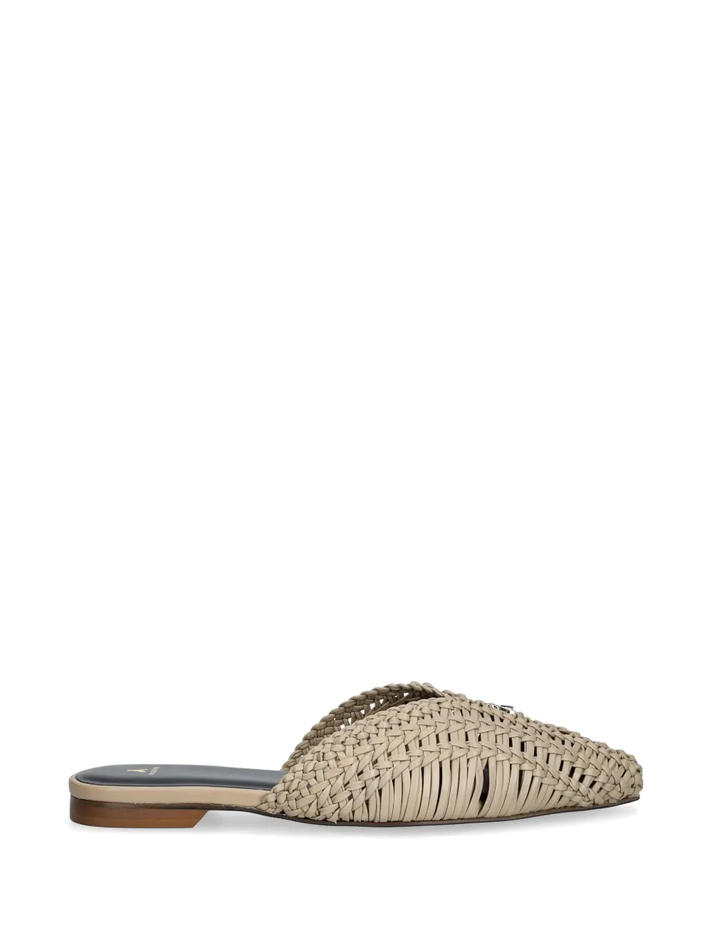 Patrizia Pepe woven fly-plaque slides - Nude