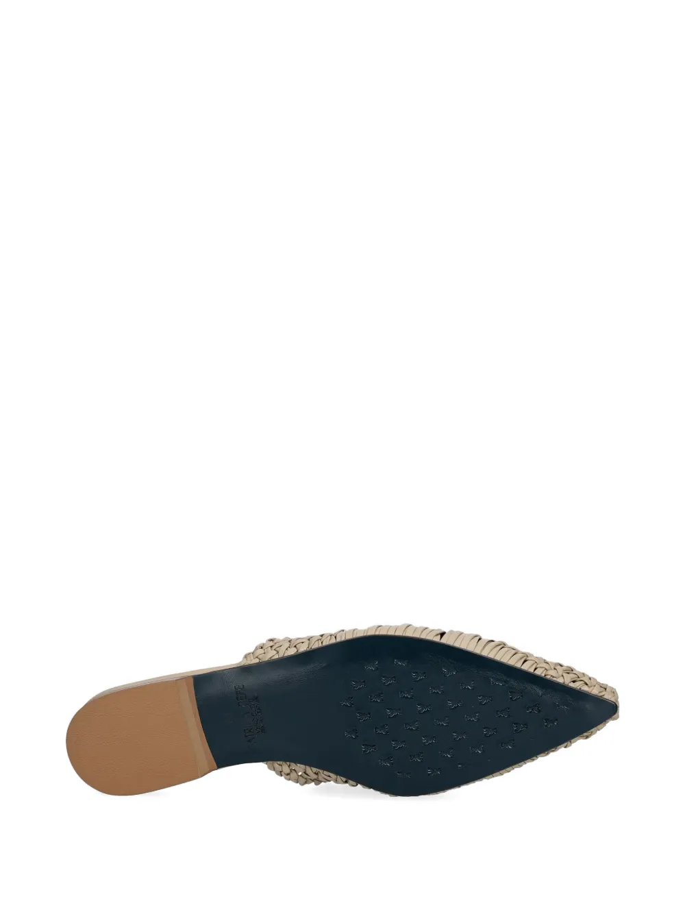 Patrizia Pepe woven fly-plaque slides Beige