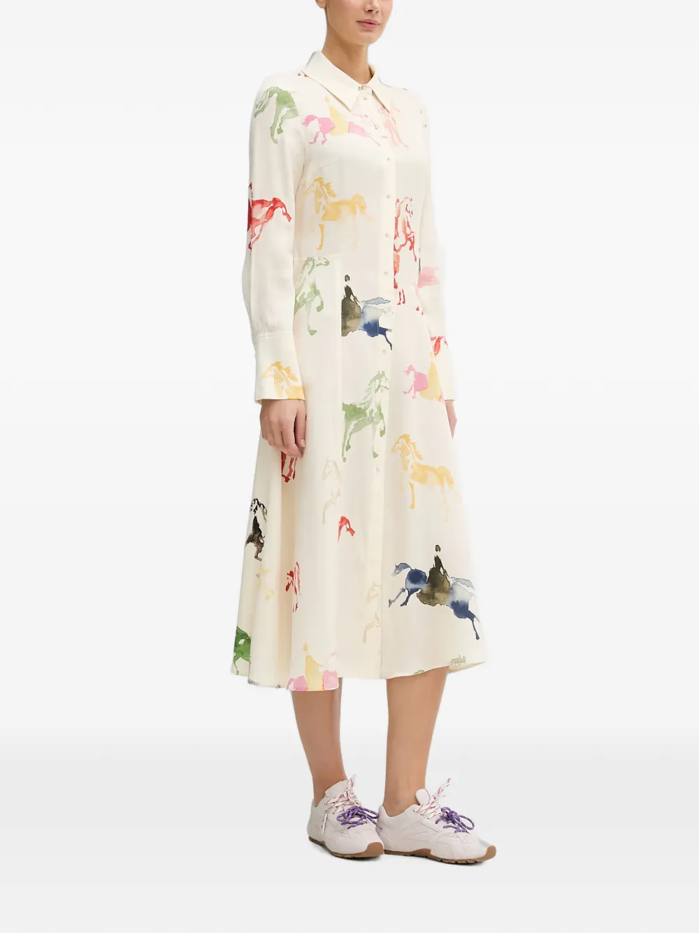 Stine Goya Midi-jurk met print Wit