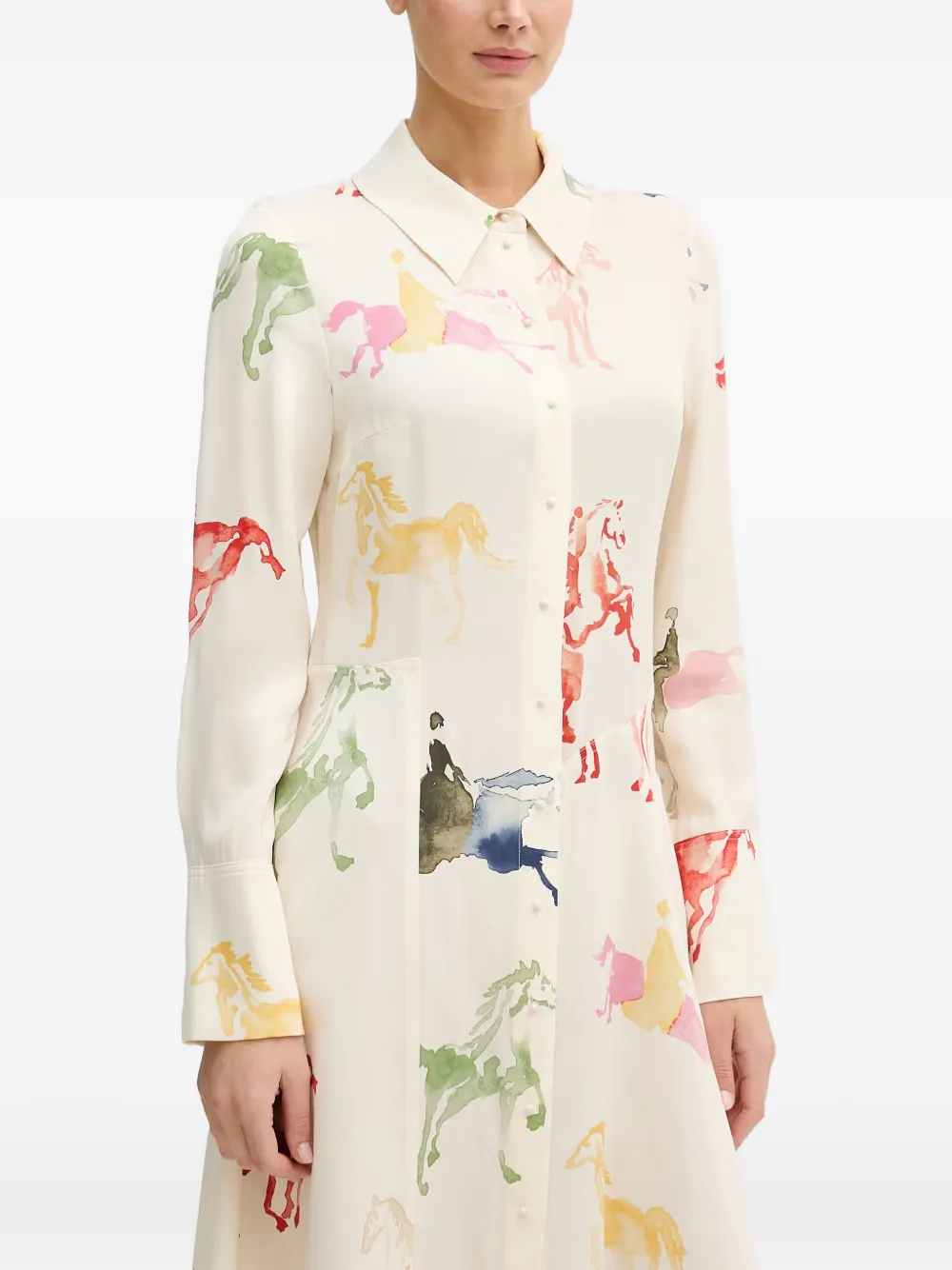 Stine Goya Midi-jurk met print Wit