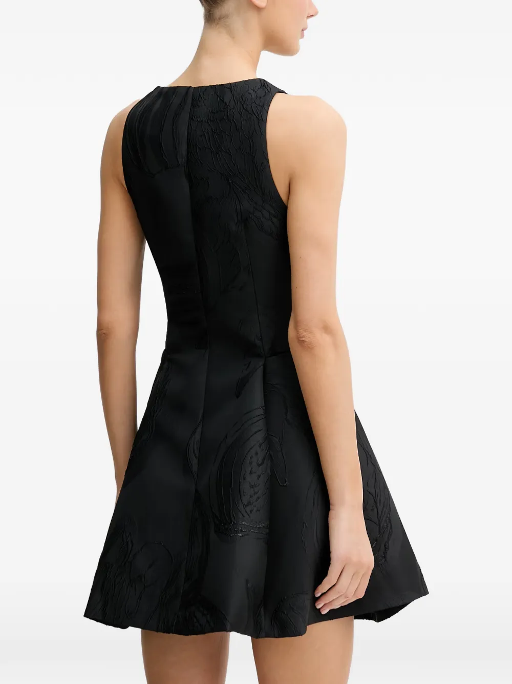 Stine Goya Button-up mini-jurk met jacquard Zwart