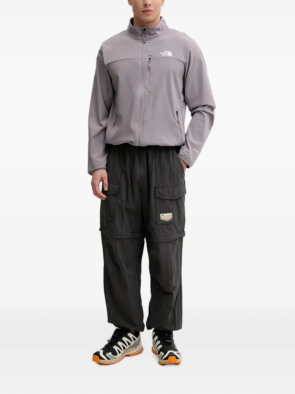 The North Face Nimble jack met logoprint en hoge hals Grijs