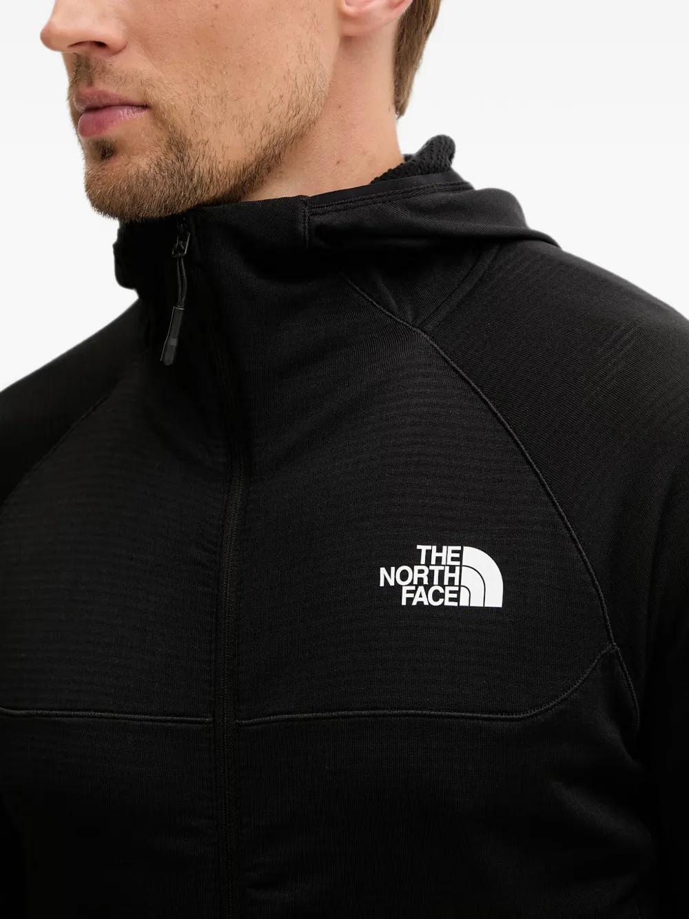 The North Face Bolt Polartec hoodie met rits en logoprint Zwart