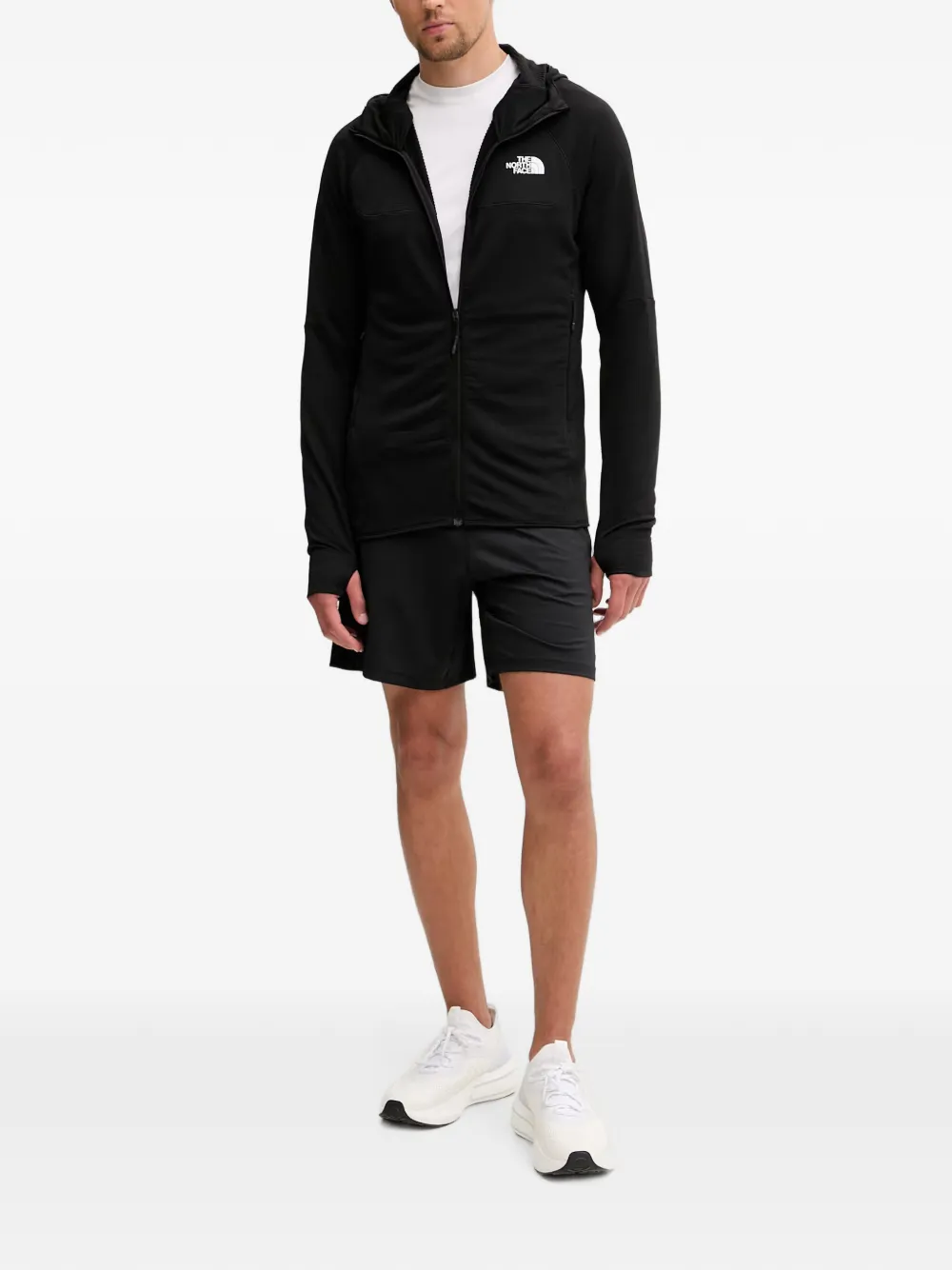The North Face Bolt Polartec hoodie met rits en logoprint Zwart
