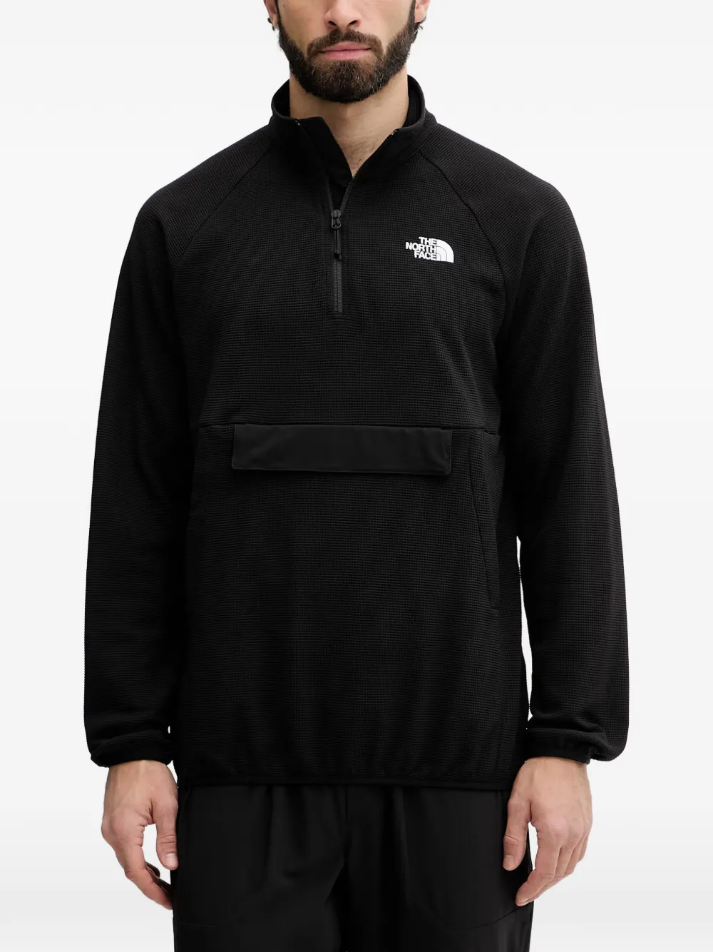 The North Face Kecha waffle-knit half-zip sweatshirt | Black | Image 1