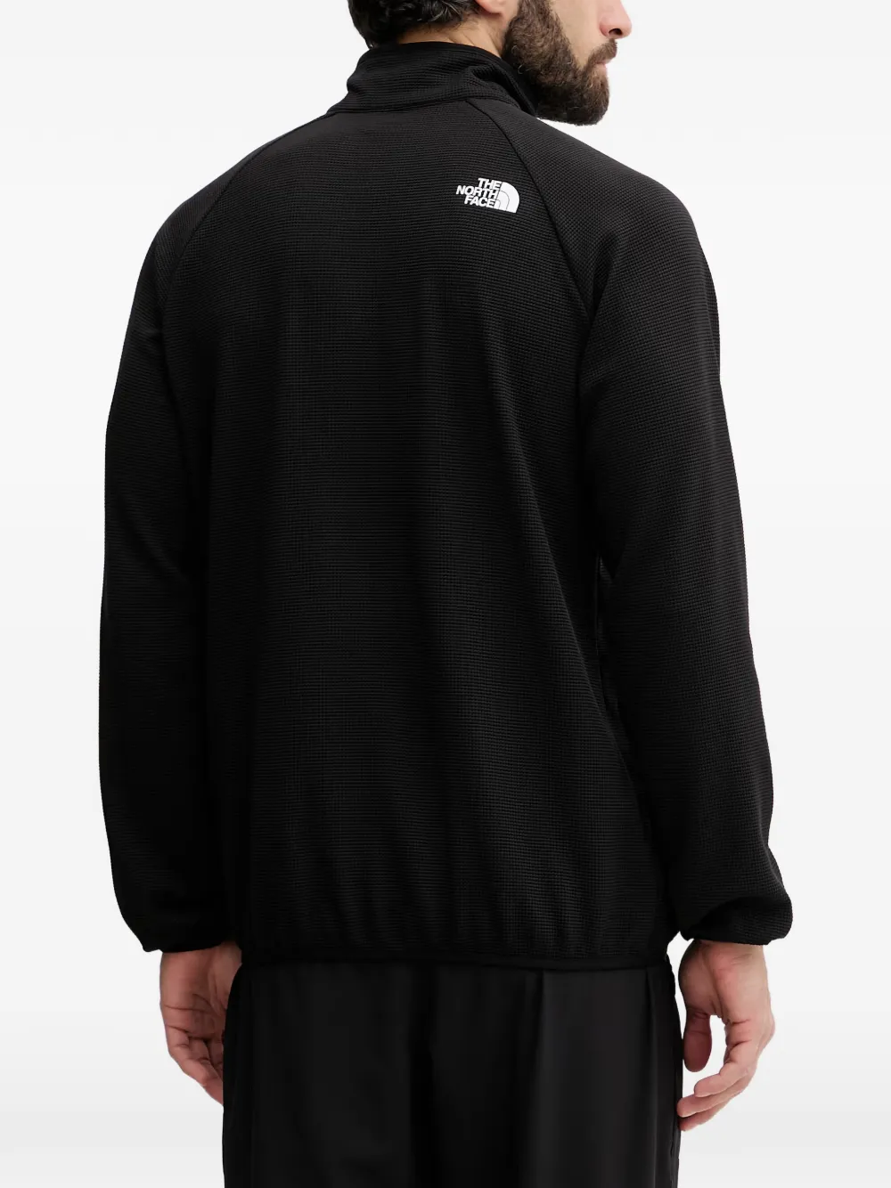 The North Face Kecha wafelgebreide sweater met halve rits Zwart