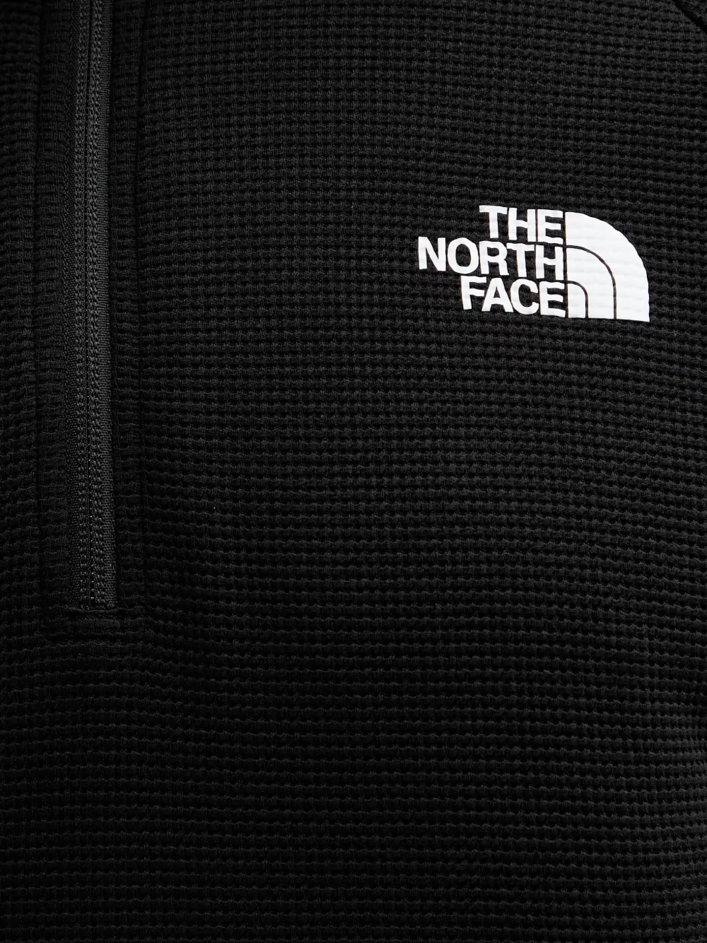 The North Face Kecha wafelgebreide sweater met halve rits Zwart
