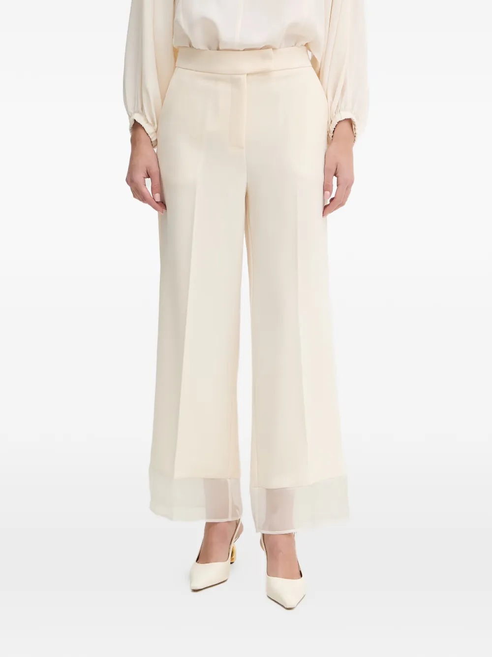 SIMONA CORSELLINI Cady organza-trim trousers