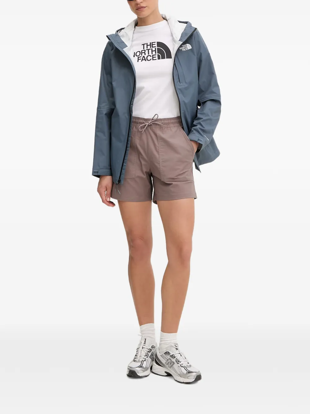 The North Face Alta Vista regenjas met capuchon en logoprint Grijs