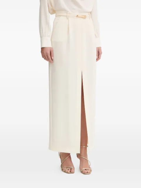 SIMONA CORSELLINI belted front-slit long skirt