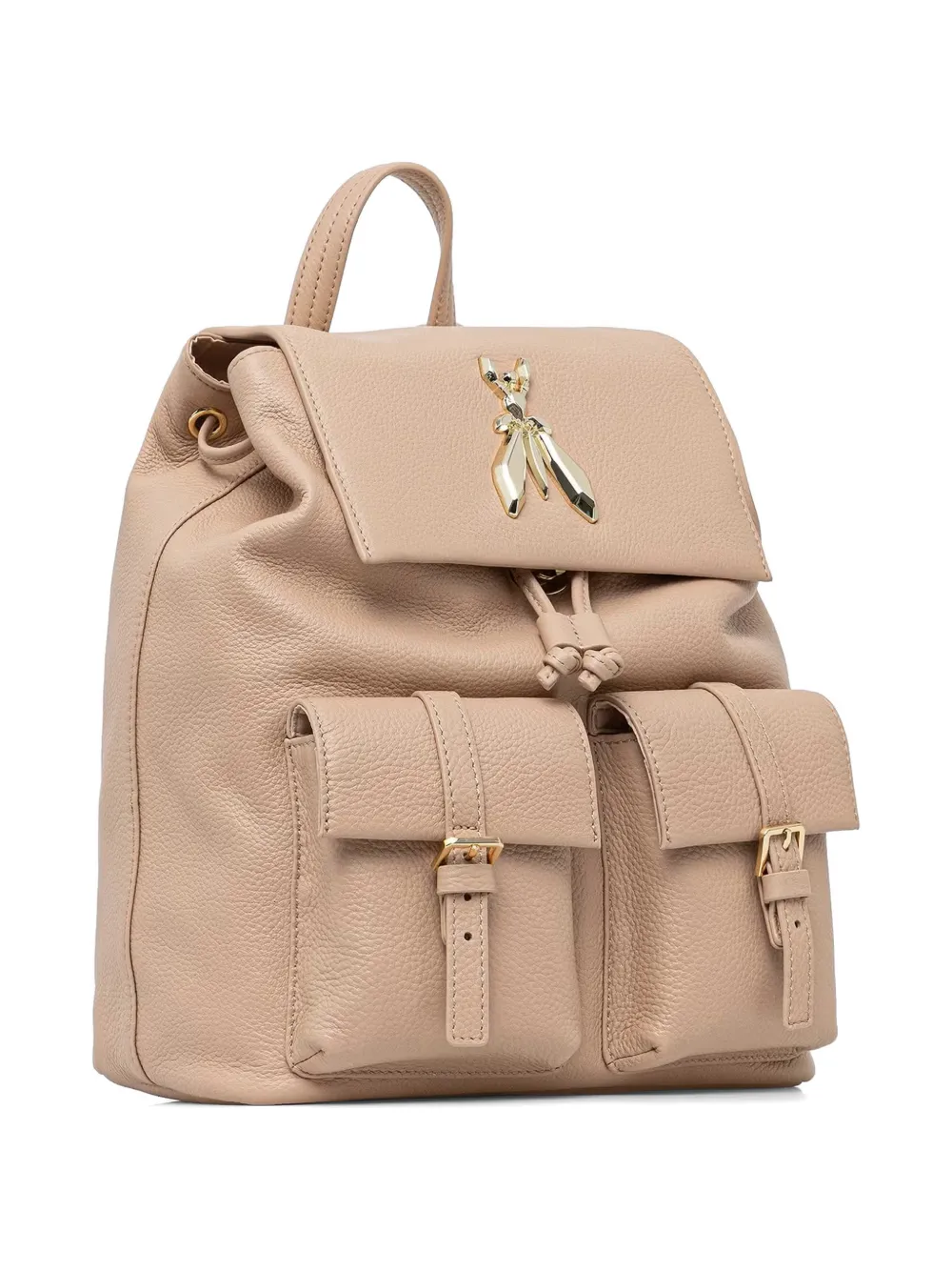 Patrizia Pepe Fly rugzak van bewerkt leer Beige