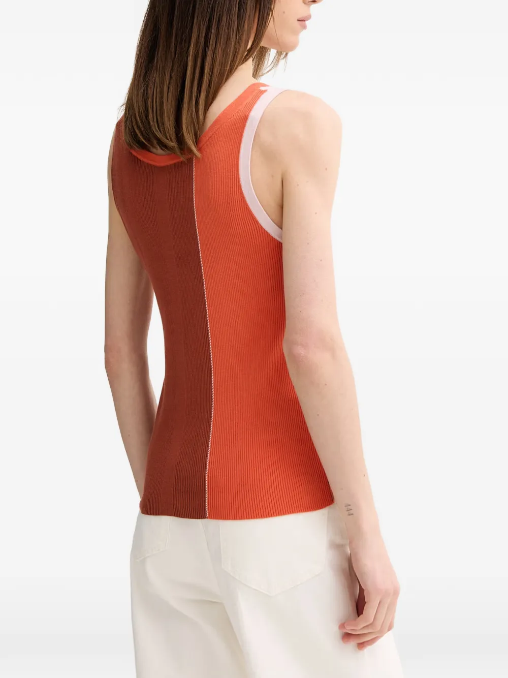 PS Paul Smith Ribgebreide blouse met colourblocking Oranje