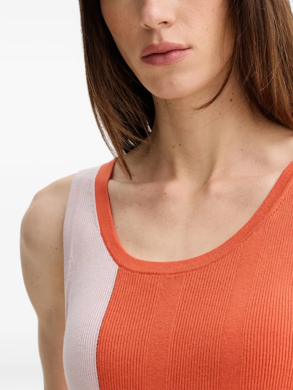 PS Paul Smith Ribgebreide blouse met colourblocking Oranje