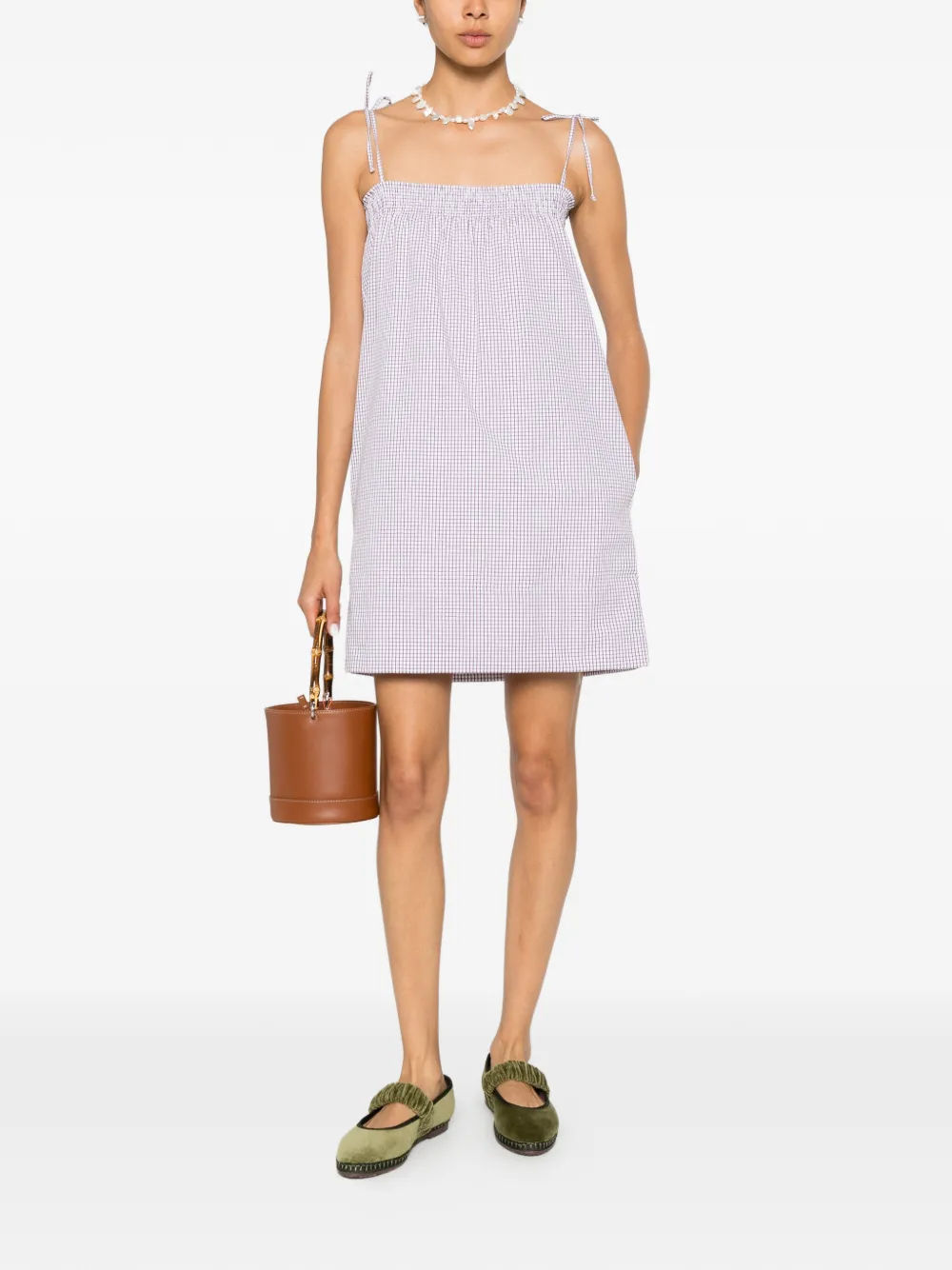 A.P.C. Geruite mini-jurk Wit